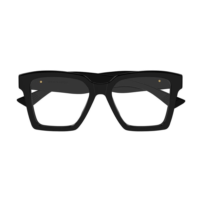 Bottega Veneta Eyeglasses Square Full Rim, Black Frame and Clear Demo Lens Lens BV1458O001