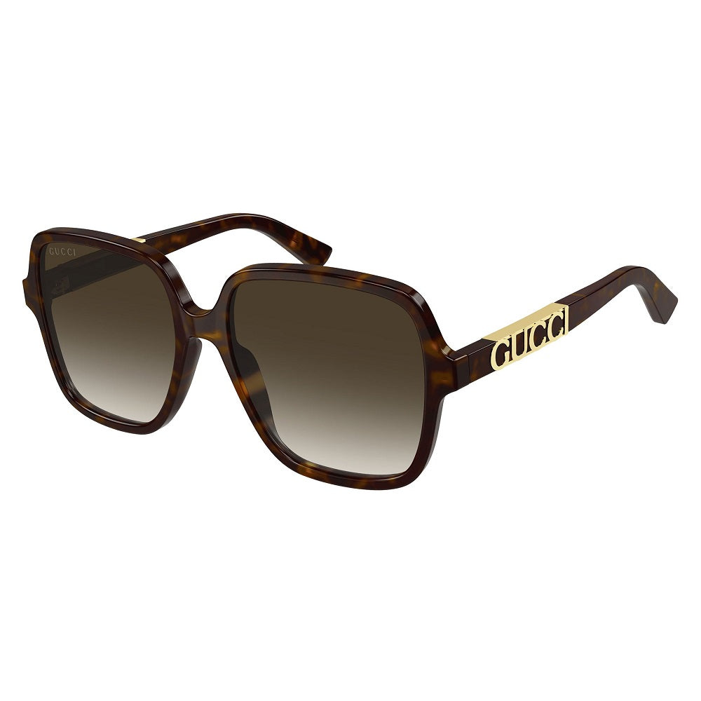 Gucci Sunglasses Square Full Rim, Havana Frame and Brown Gradient Lens GG1189S003