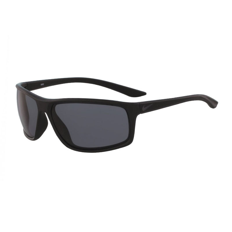 Nike Sunglasses Rectangle Full Rim, Matte Black Frame and Dark Grey Lens EV1112001