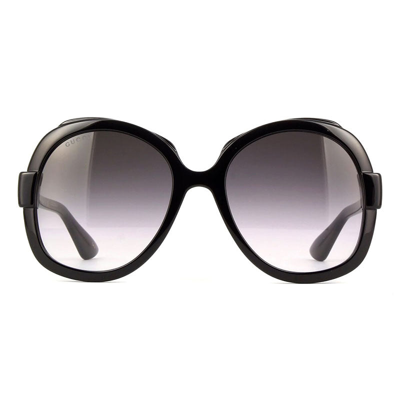 Gucci Sunglasses Geometric Full Rim, Shiny Black Frame and Grey Gradient Lens GG1432S001