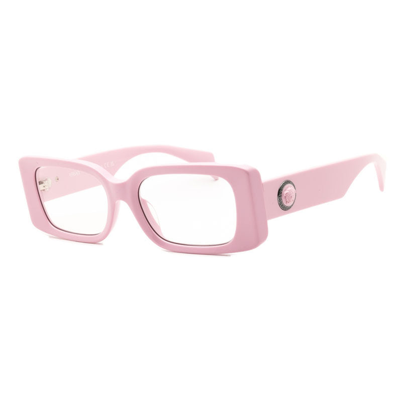 Versace Eyeglasses Rectangle Full Rim, Pink Frame and Clear Demo Lenses Lens VE3362U5485