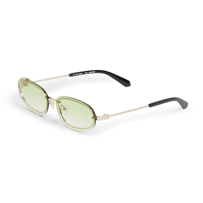 Off-White Sunglasses Oval Rimless, Gold Frame and Green Gradient Lens OERI13MMIAMI7652