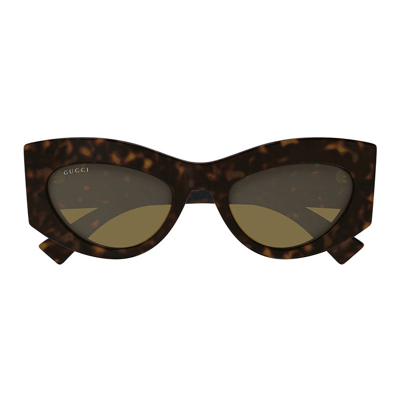 Gucci Sunglasses Cat Eye Full Rim, Havana Frame and Brown Lens GG1843S002