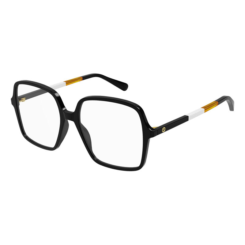 Gucci Eyeglasses Square Full Rim, Black Frame and Clear Demo Lens Lens GG1003O010