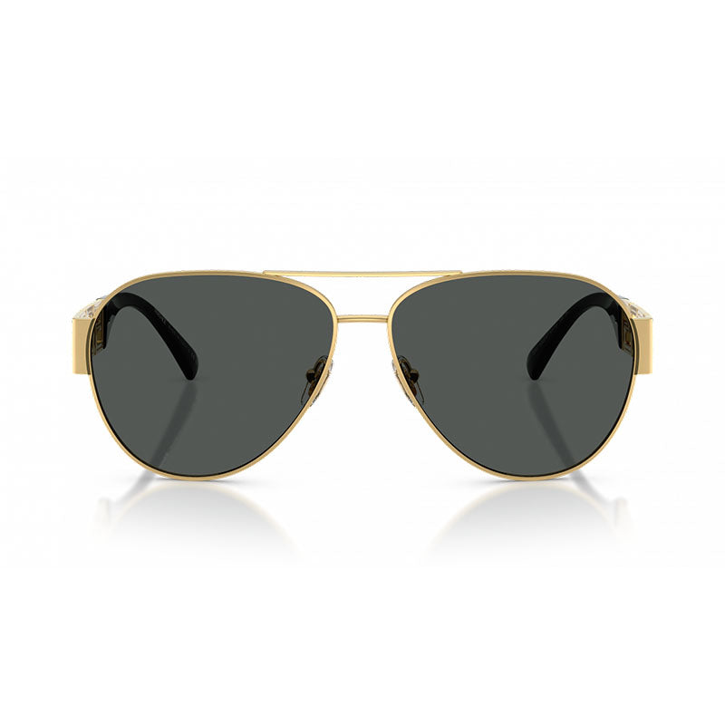 Versace Sunglasses Aviator Full Rim, Gold Frame and Dark Grey Lens VE2289100287