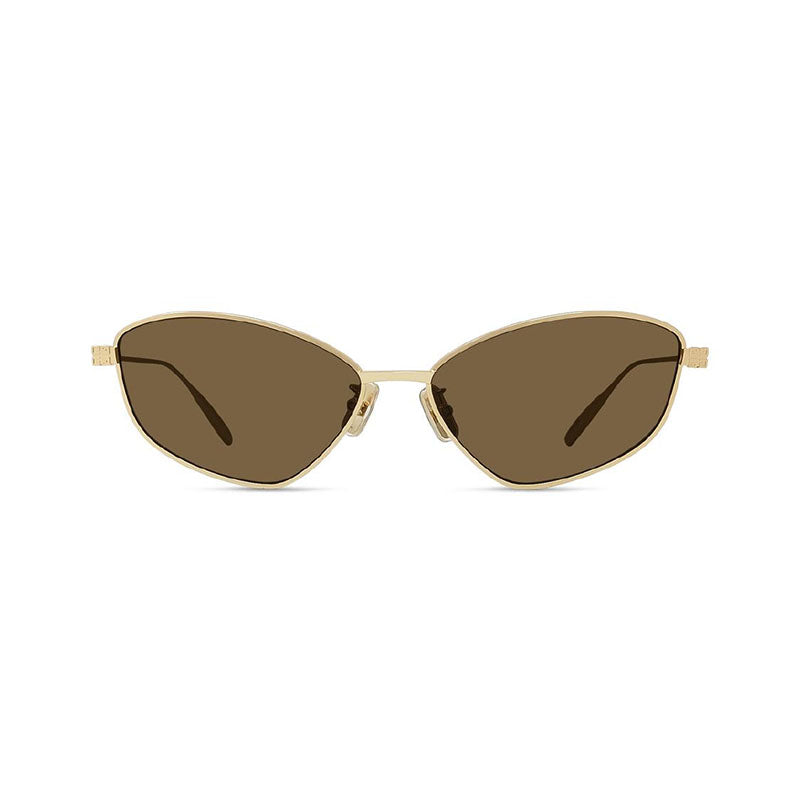 Givenchy Sunglasses Cat Eye Full Rim, Shiny Gold Frame and Brown Lens GV40059U30J
