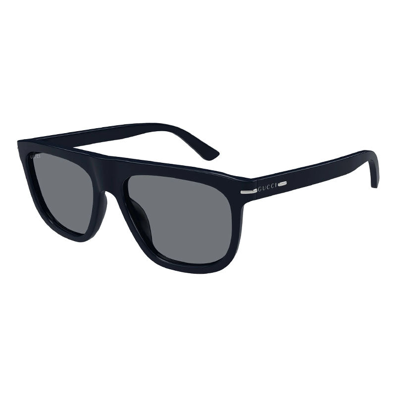 Gucci Sunglasses Square Full Rim, Shiny Blue Frame and Grey Lens GG1726S003