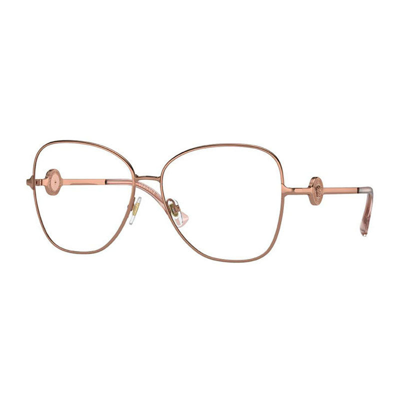 Versace Eyeglasses Butterfly Full Rim, Rose Gold Frame and Clear Demo Lenses Lens VE12891412