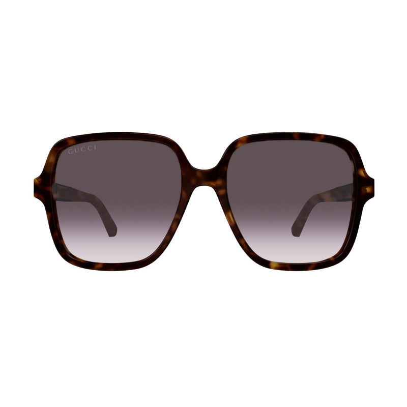 Gucci Sunglasses Square Full Rim, Havana Frame and Brown Gradient Lens GG1189SA003