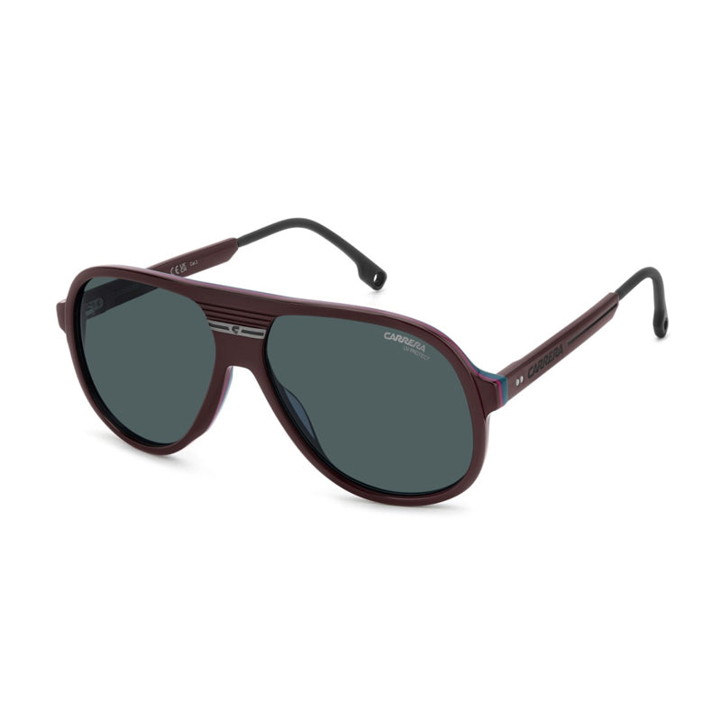 Carrera Sunglasses Aviator Full Rim, Burgundy Frame and Blue Lens CSPORT07/S0LHFKU