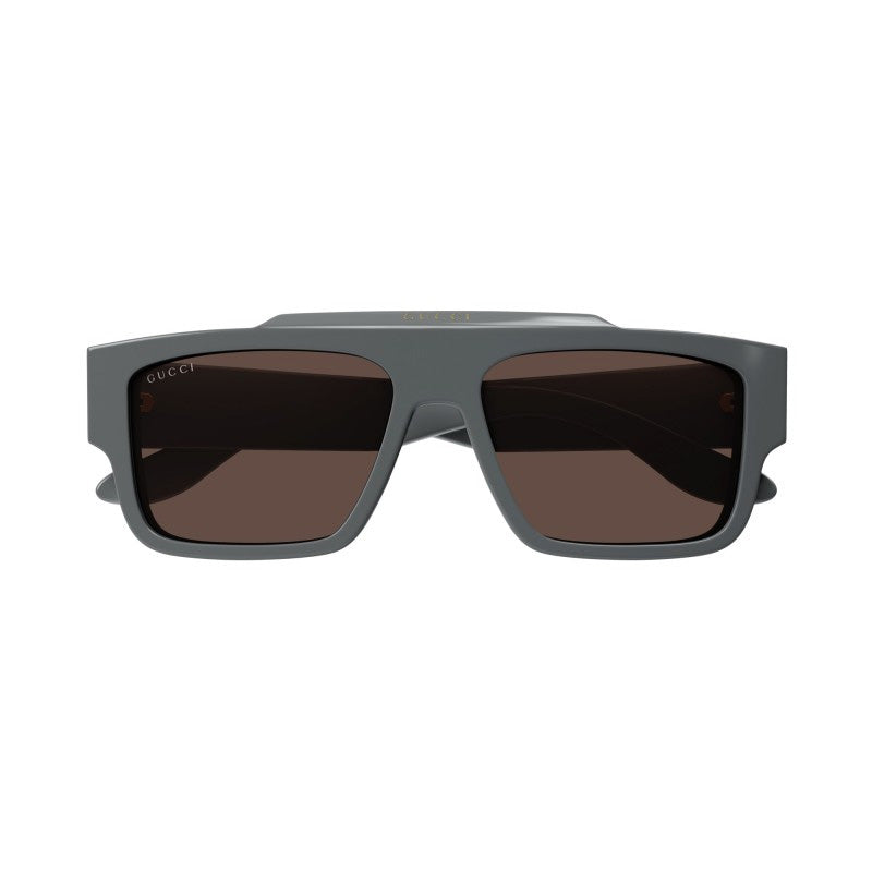 Gucci Sunglasses Square Full Rim, Charcoal Grey Frame and Brown Lens GG1460S003