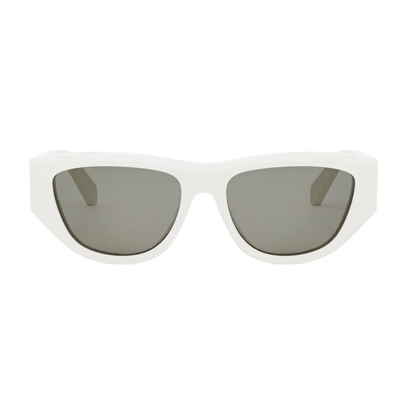 Celine Sunglasses Square Full Rim, Ivory Frame and Smoke Lens CL40278U25A