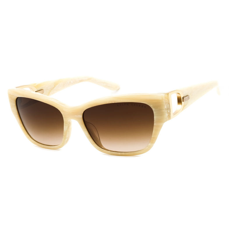 Ralph Lauren Sunglasses Cat Eye Full Rim, Cream Horn Frame and Brown Gradient Lens RL8206U608413