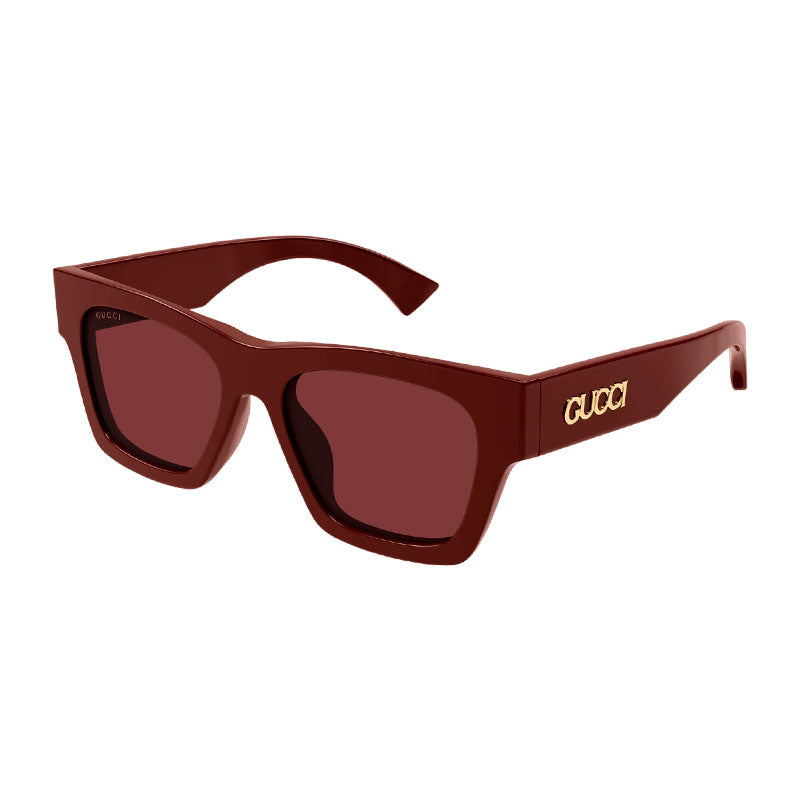 Gucci Sunglasses Square Full Rim, Burgundy Frame and Red Lens GG1835SA003