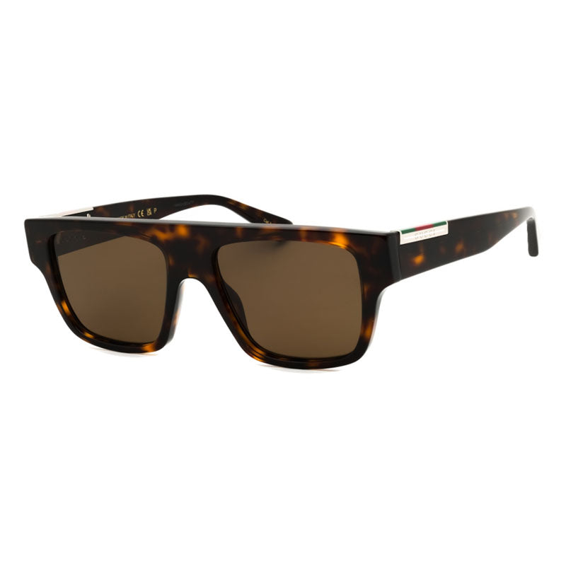 Gucci Sunglasses Square Full Rim, Havana Frame and Brown Lens GG1960S007