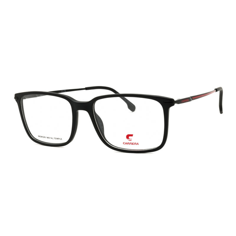 Carrera Eyeglasses Rectangle Full Rim, Matte Black Red Frame and Clear Demo Lenses Lens CARRERA88970BLX00