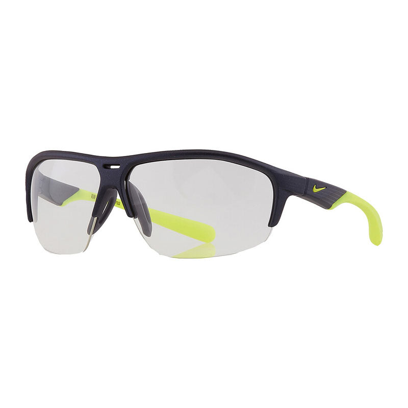 Nike Sunglasses Shield Semi Rim, Matte Obsidian Frame and Volt Lens RUNX2D457