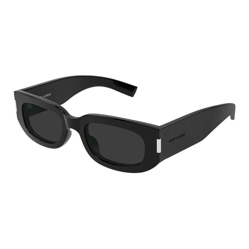 Saint Laurent Sunglasses Rectangle Full Rim, Black Frame and Black Lens SL697001