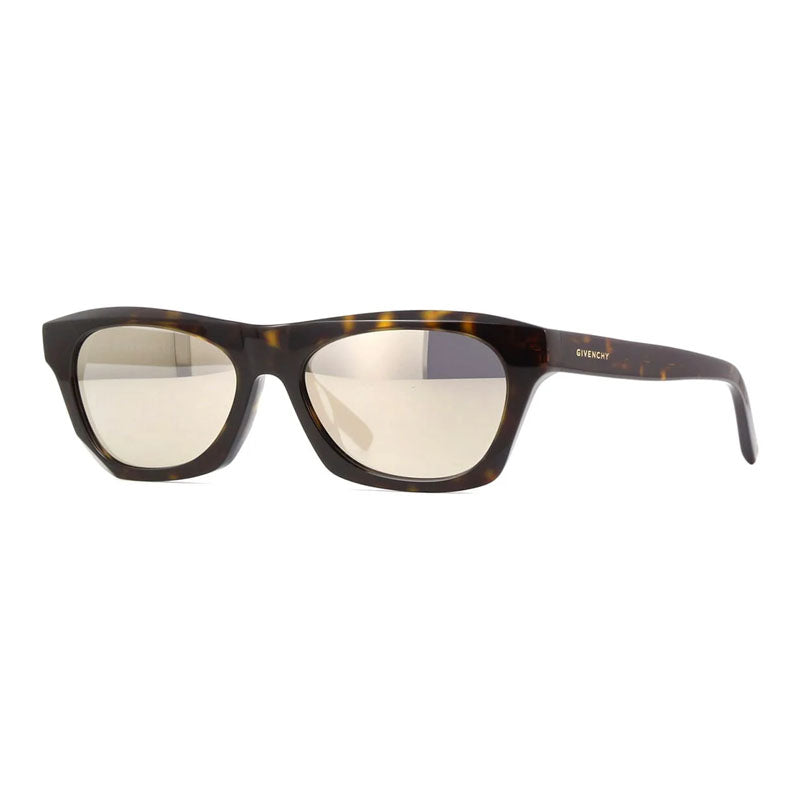 Givenchy Sunglasses Square Full Rim, Shiny Dark Havana Frame and Grey with Pale Gold Mirror Lens GV40026U52C