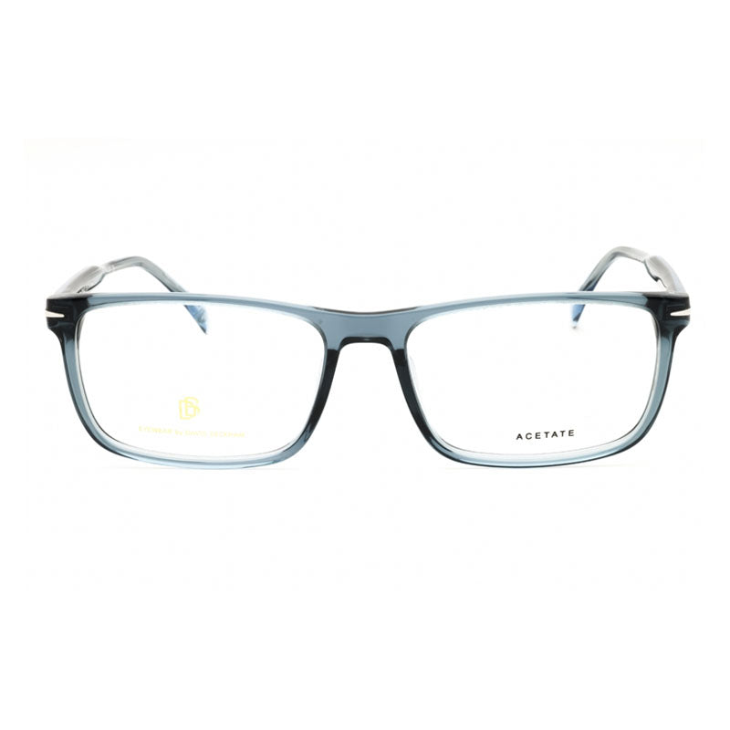 David Beckham Eyeglasses Rectangle Full Rim, Blue Frame and Clear Demo Lenses Lens DB11350PJP00