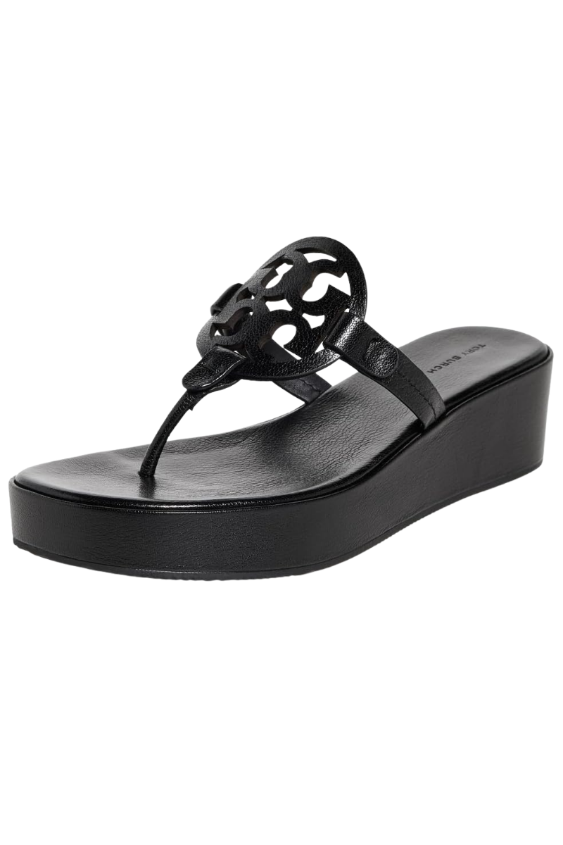 Tory Burch Miller Wedge 25Mm Perfect Black Patent 171325006
