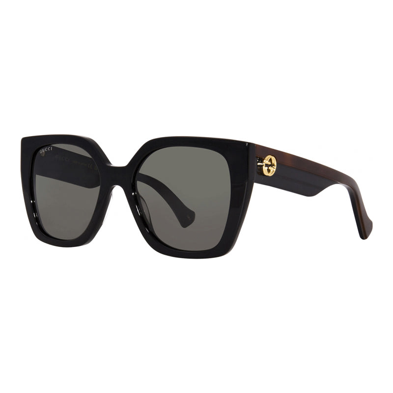 Gucci Sunglasses Square Full Rim, Black Havana Frame and Grey Lens GG1300S001
