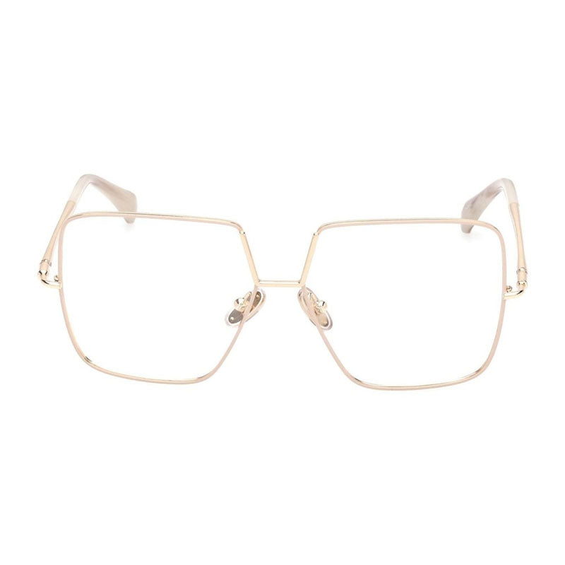 Max Mara Eyeglasses Square Full Rim, Ivory Frame and Clear Demo Lenses Lens MM5120025