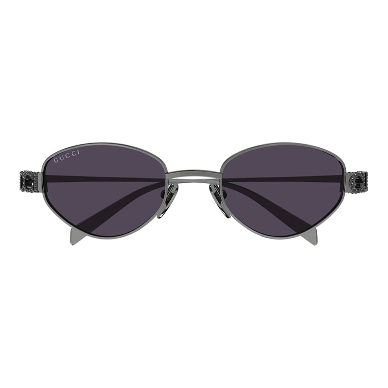 Gucci Sunglasses Cat Eye Full Rim, Ruthenium Frame and Violet Lens GG1935S002