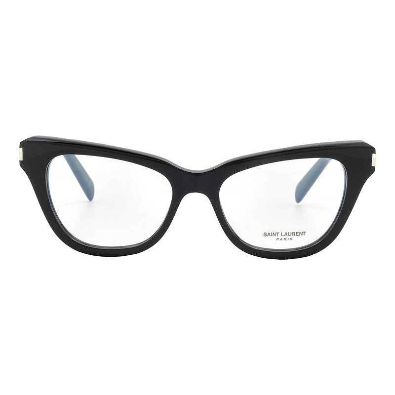 Saint Laurent Eyeglasses Cat Eye Full Rim, Black Frame and Clear Demo Lenses Lens SL472001