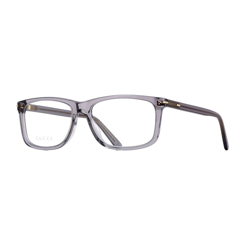Gucci Eyeglasses Rectangle Full Rim, Transparent Grey Frame and Clear Demo Lenses Lens GG1447O004