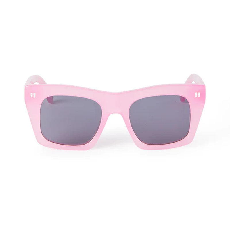 Off-White Sunglasses Square Full Rim, Shiny Pink Frame and Dark Grey Lens OERI13YSELMA3007