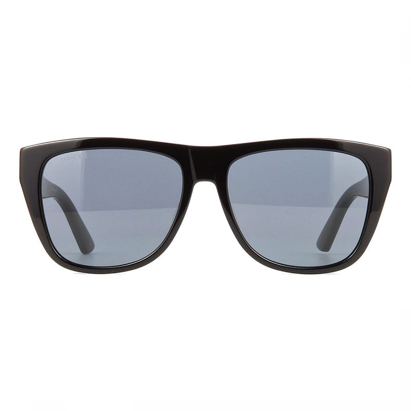 Gucci Sunglasses Square Full Rim, Black/Green Frame and Grey Lens GG0926S001