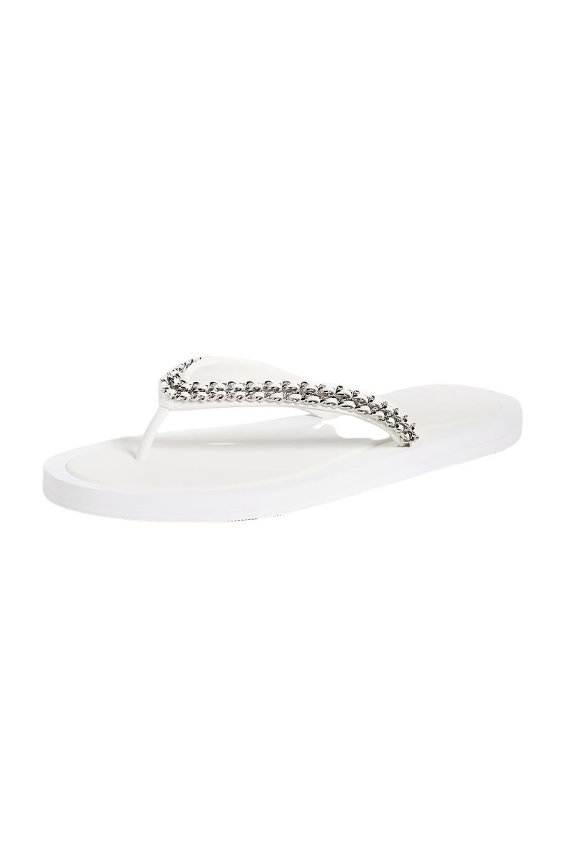 Tory Burch Kira Chain Flip Flop Bianco 181739108