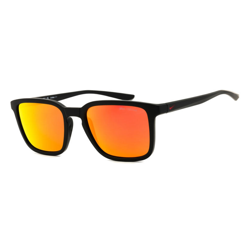 Nike Sunglasses Square Full Rim, Matte Black Frame and Brown with Red Polarized Lens NIKECIRCUITPFJ2234012
