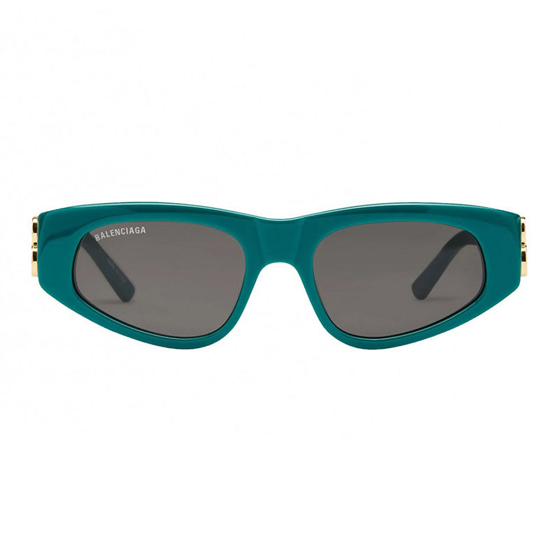 Balenciaga Sunglasses Cat Eye Full Rim, Green Frame and Grey Lens BB0095S005
