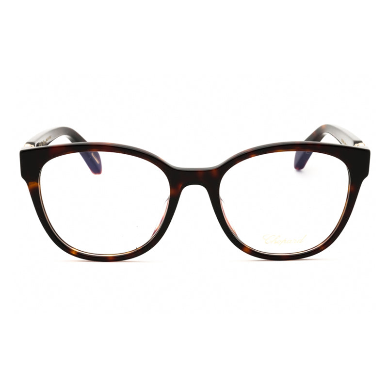 Chopard Eyeglasses Oval Full Rim, Shiny Havana Frame and Clear Demo Lenses Lens VCH356S0909
