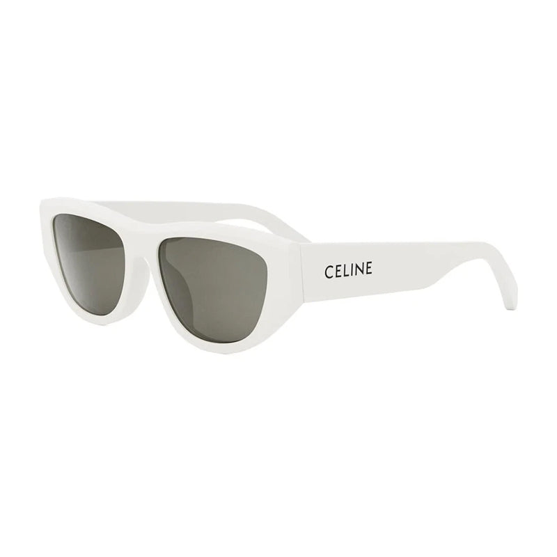 Celine Sunglasses Square Full Rim, Ivory Frame and Smoke Lens CL40278U25A