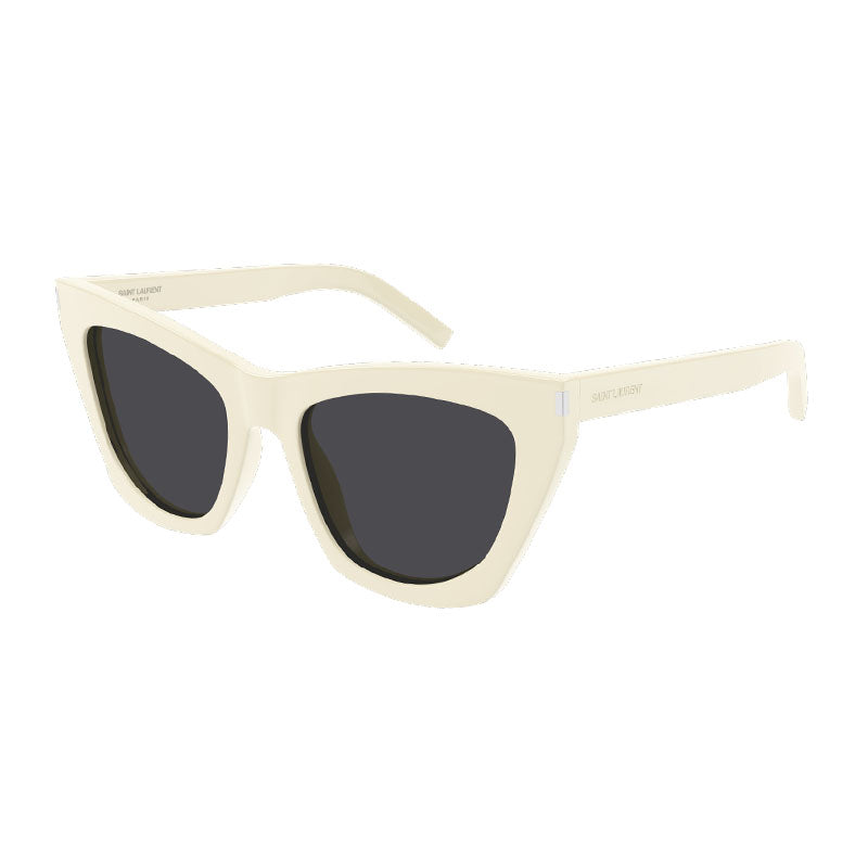 Saint Laurent Sunglasses Cat Eye Full Rim, Ivory Frame and Black Lens SL214KATE035