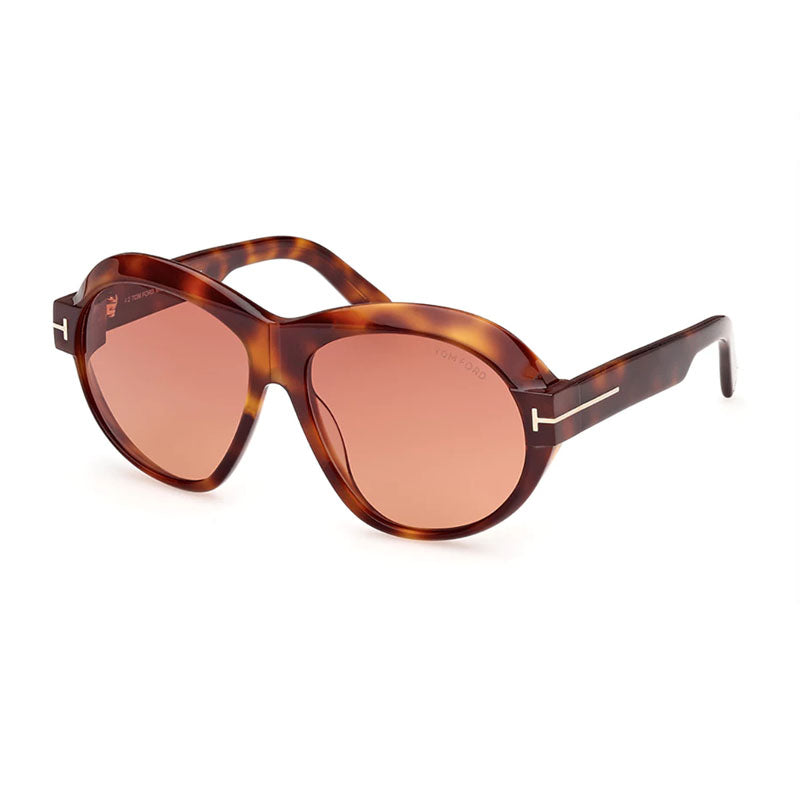 Tom Ford Sunglasses Aviator Full Rim, Blonde Havana Frame and Bordeaux Gradient Lens FT111353T