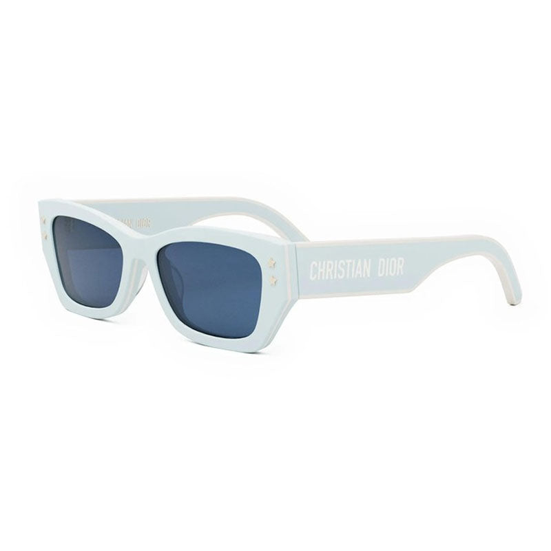 Dior Sunglasses Rectangle Full Rim, Shiny Light Blue Frame and Blue Lens DIORPACIFICS2U80B0