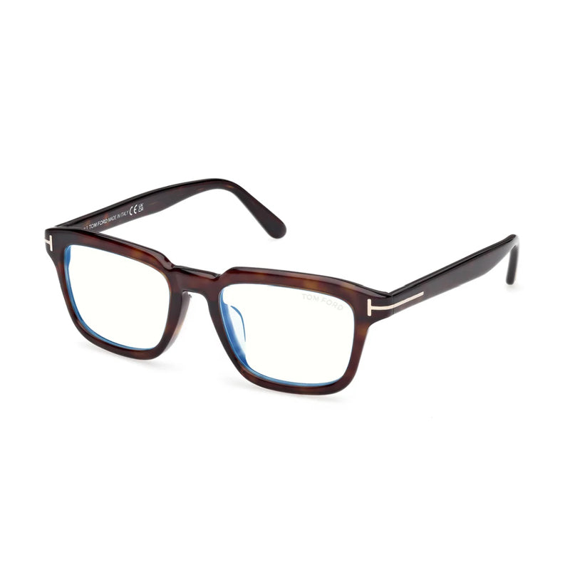 Tom Ford Eyeglasses  Full Rim, Dark Havana Frame and Clear/Blue-light Block Lenses Lens FT6032-F-B052