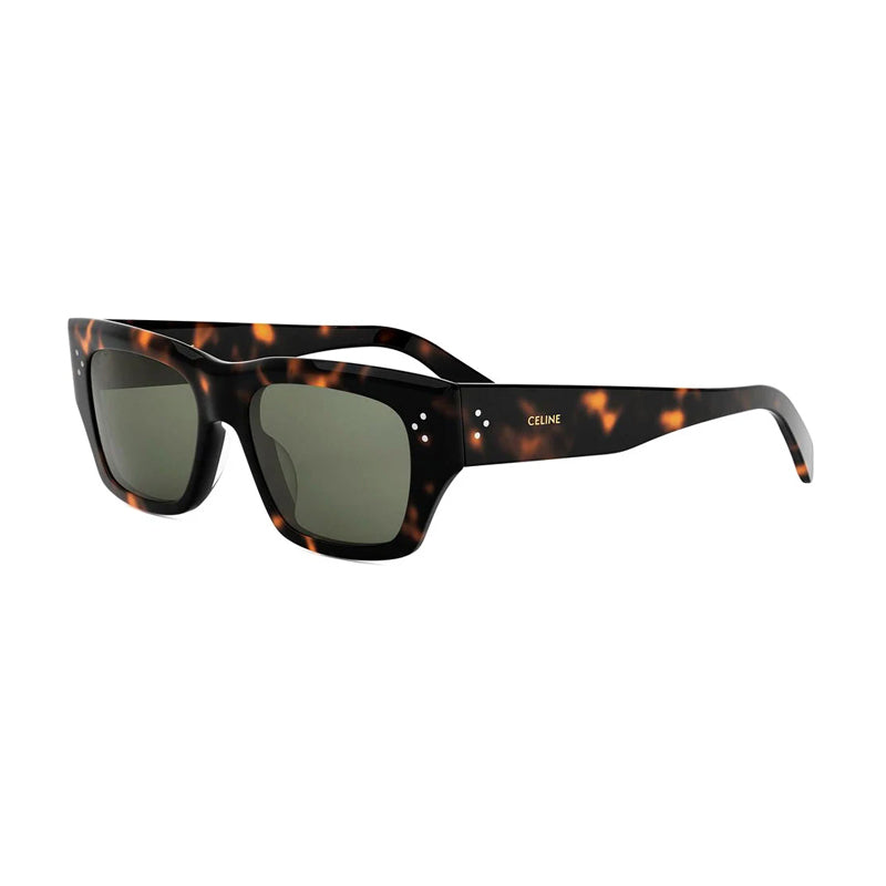 Celine Sunglasses Square Full Rim, Havana Frame and Green Lens CL40297U52N