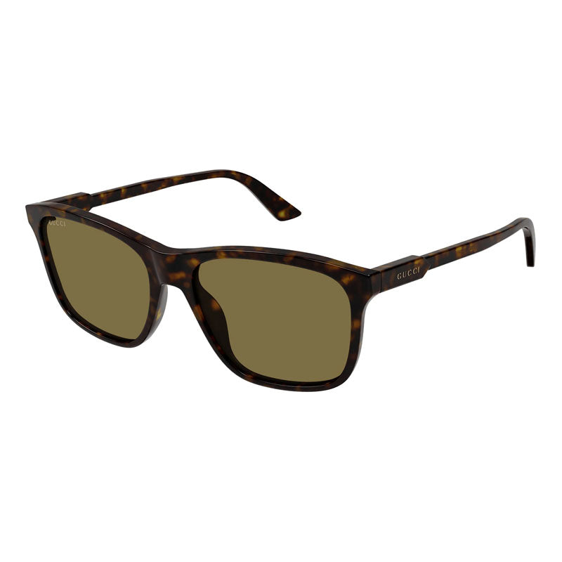 Gucci Sunglasses Square Full Rim, Dark Havana Frame and Brown Lens GG1819S002