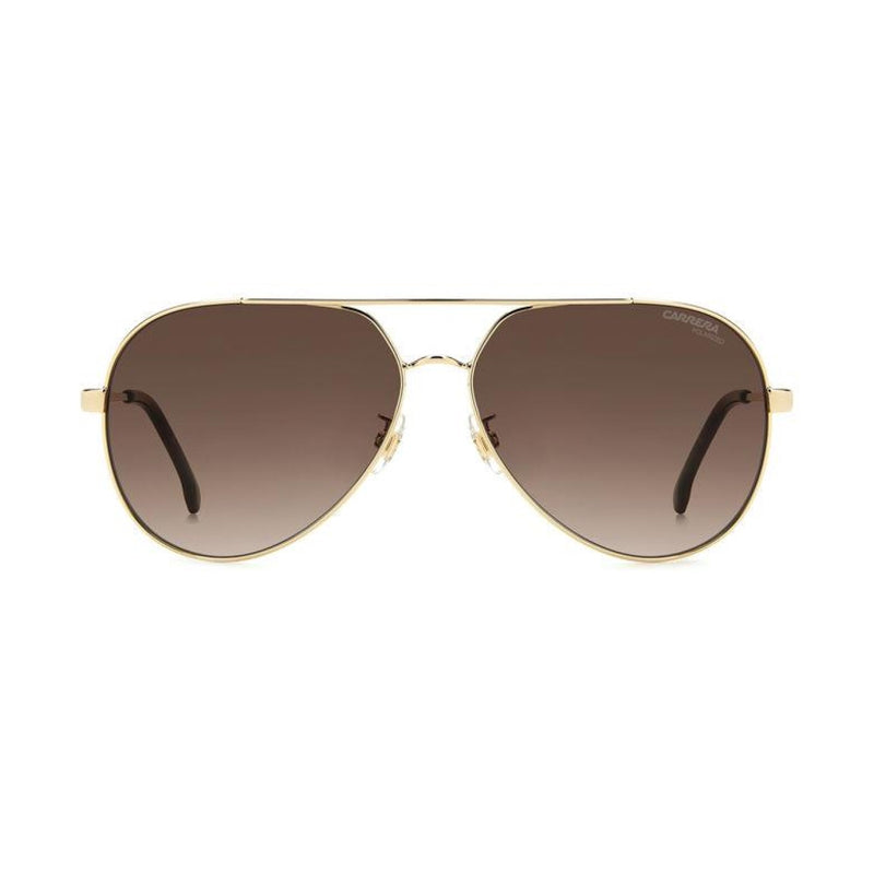 Carrera Sunglasses Aviator Full Rim, Gold Frame and Brown Gradient Polarized Lens CARRERA3005/S006JLA