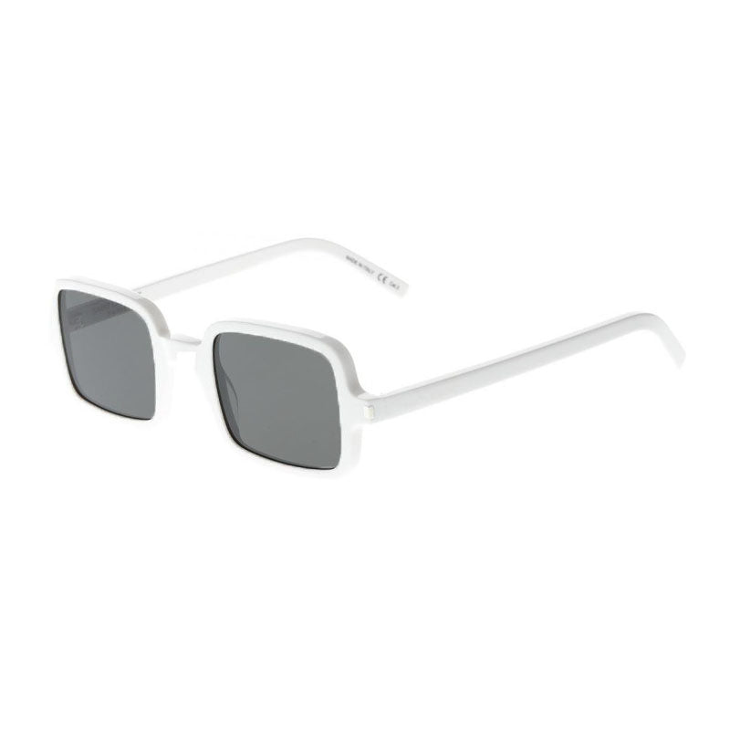 Saint Laurent Sunglasses Square Full Rim, Ivory Frame and Grey Lens SL332003