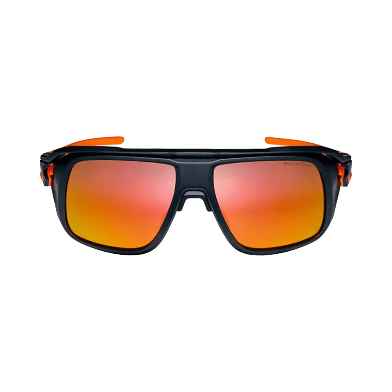 Nike Sunglasses Square Full Rim, Matte Black/Orange Frame and Orange Mirror Lens NIKEFLYFREESOAR24008