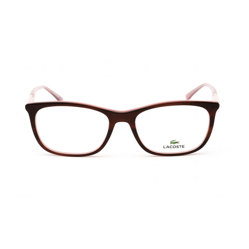 Lacoste Eyeglasses Rectangle Full Rim, Havana/Rose Frame and Clear Demo Lenses Lens L2885219