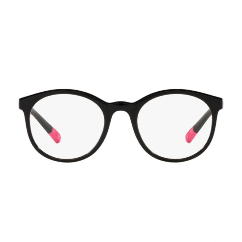 Dolce & Gabbana Eyeglasses Round Full Rim, Black Frame and Clear Demo Lenses Lens DX5095501