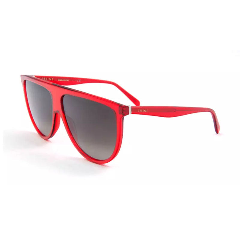Celine Sunglasses Aviator Full Rim, Red Frame and Grey Gradient Lens CL40006I66K