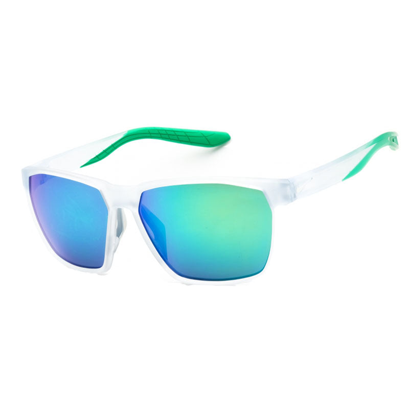Nike Sunglasses Rectangle Full Rim, Matte Wolf Grey Frame and Green Lens NIKEMAVERICKMEV1095013